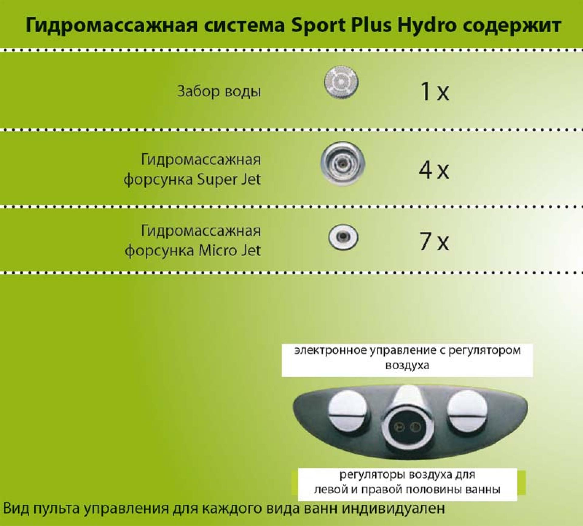 Гидромассажная система Ravak Sport Plus Hydro Flat GR00001068