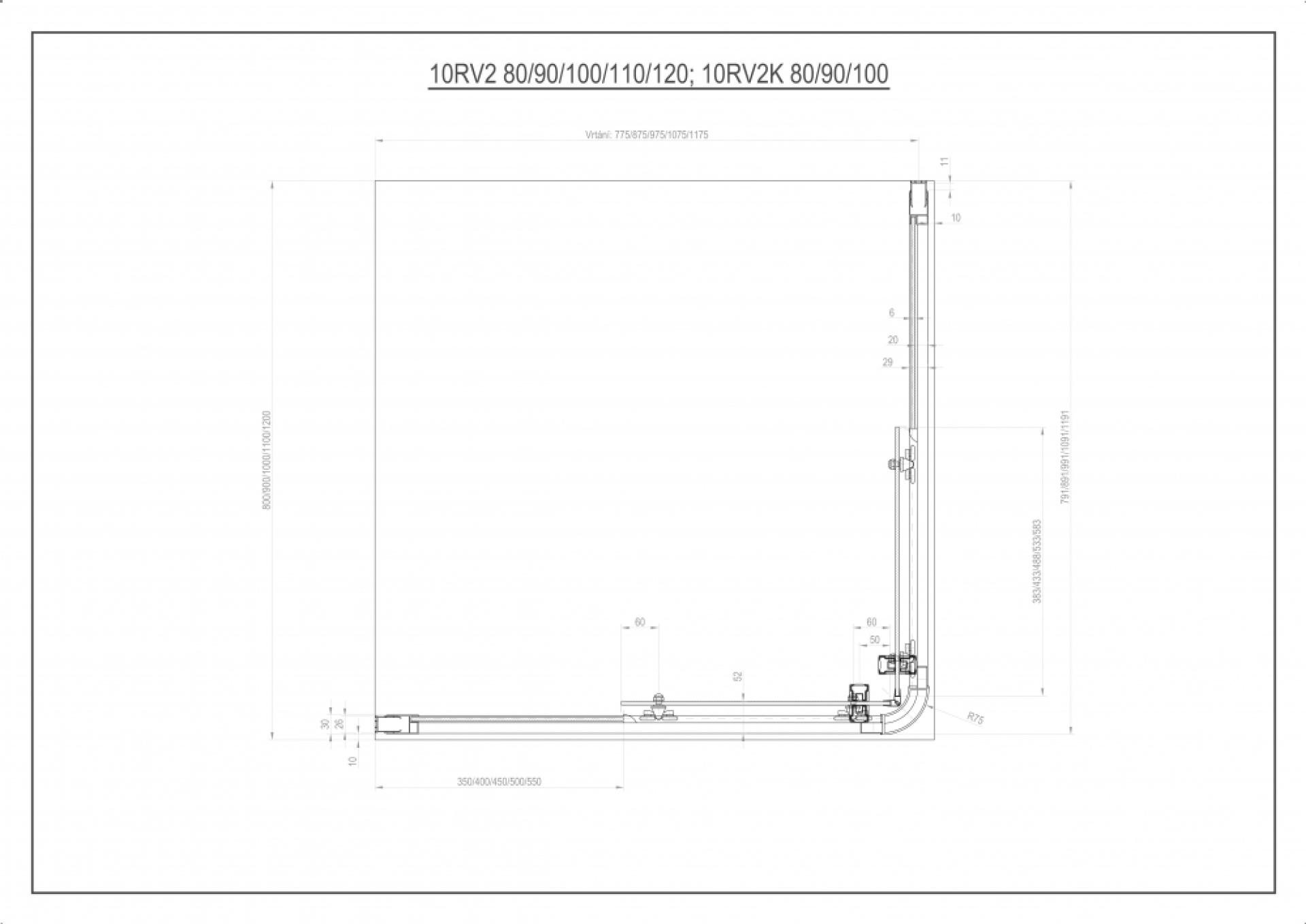 Душевая дверь в нишу 90 см Ravak 10° 1ZJ70C00Z1, transparent, хром