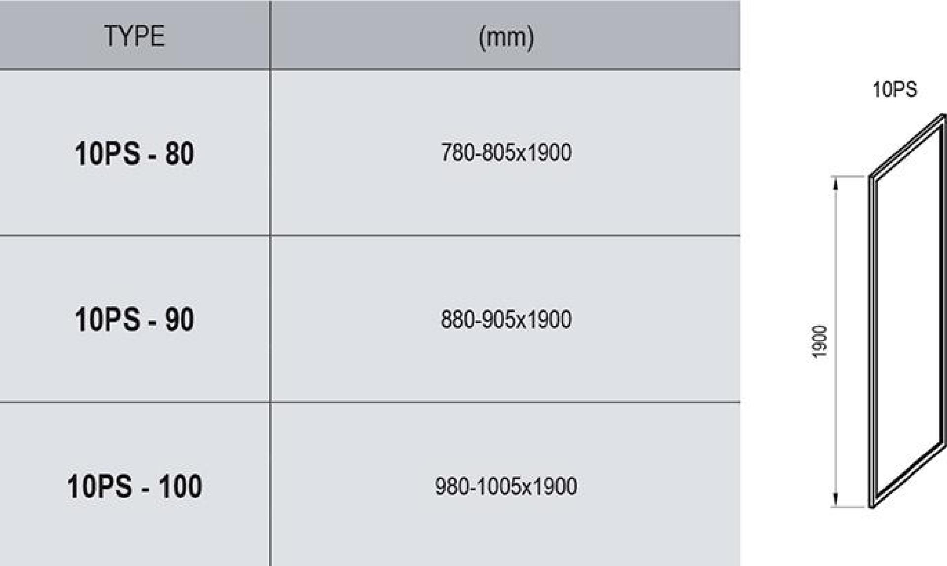 Боковая стенка 90 см Ravak 10° 9UV70C00Z1 блестящий + транспарент