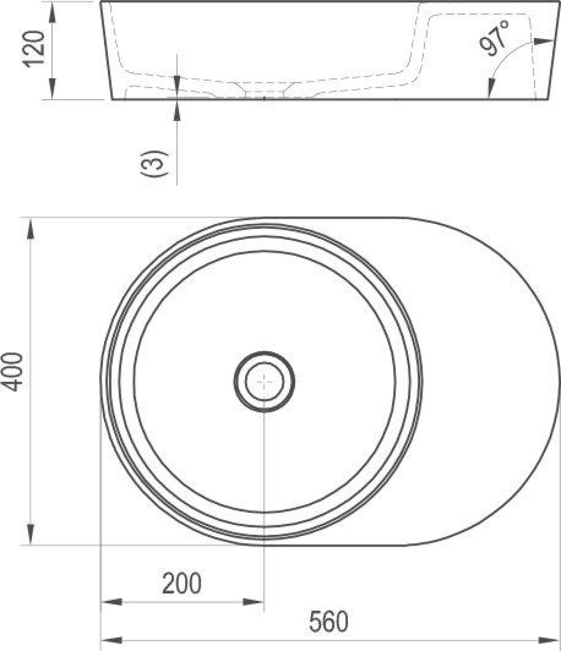 Раковина 56 см Ravak Moon 2S XJN01300003