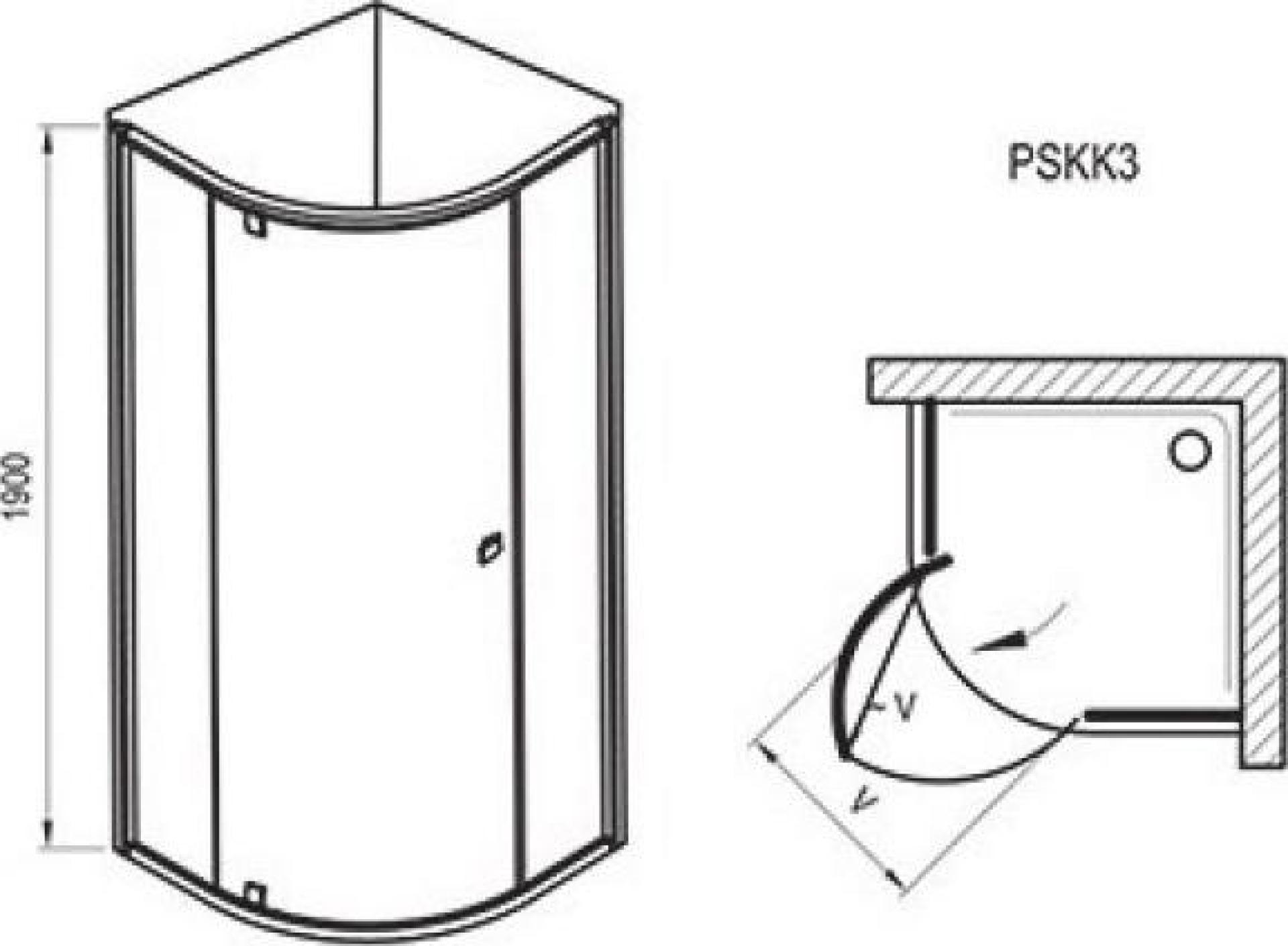 Душевой уголок Ravak Pivot PSKK3-100 блестящая + стекло транспарент 376AAC00Z1