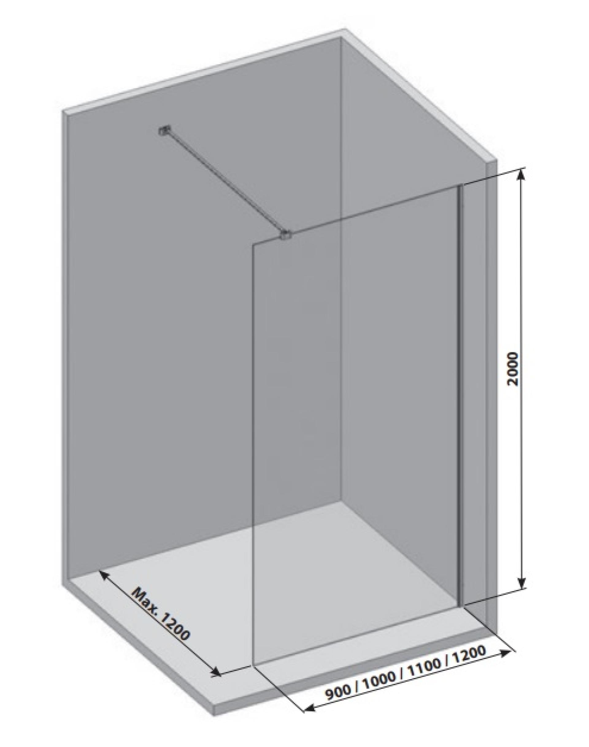 Душевая перегородка Ravak Walk-In Wall Air GW9WD0C00Z1C 110х200 см витраж транспарент, профиль хром