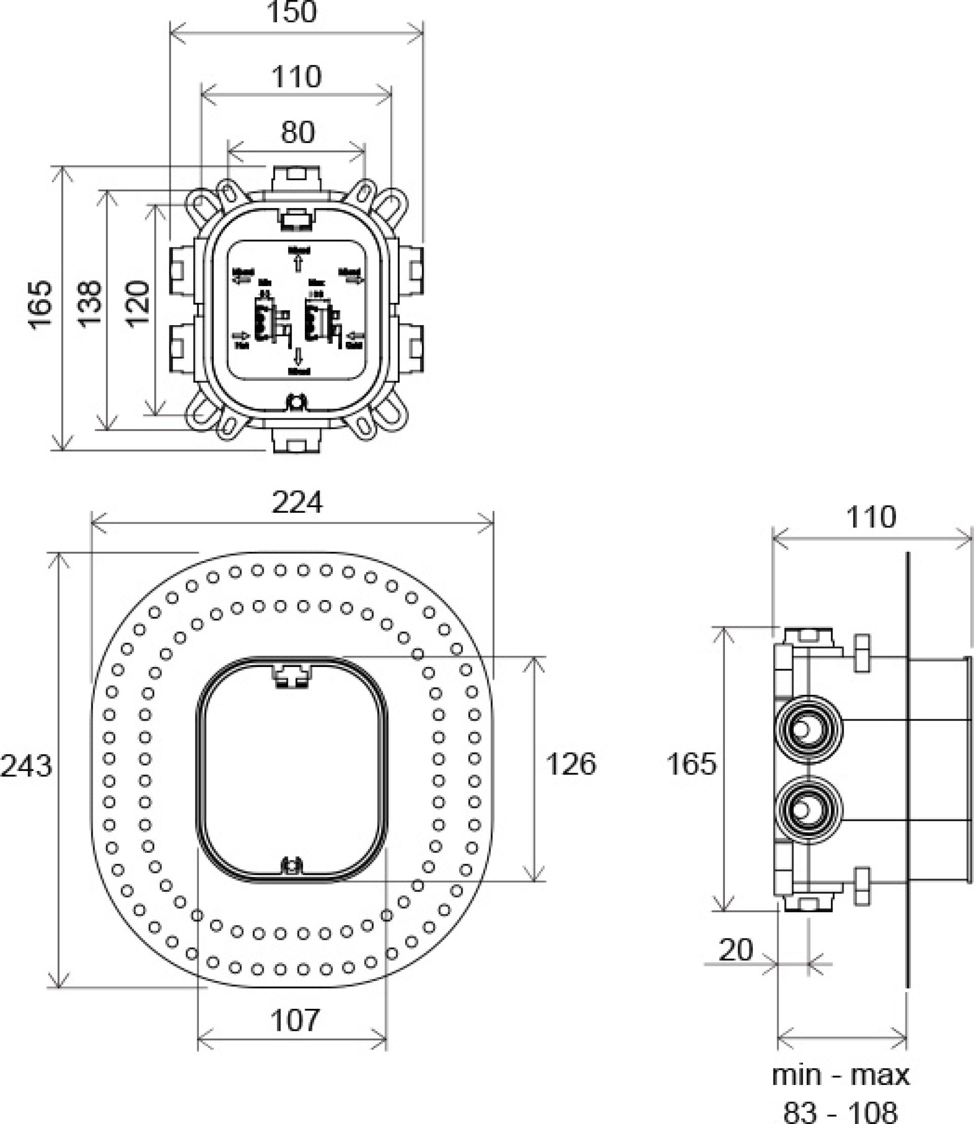 Скрытая монтажная часть Ravak R-box Vari X070139