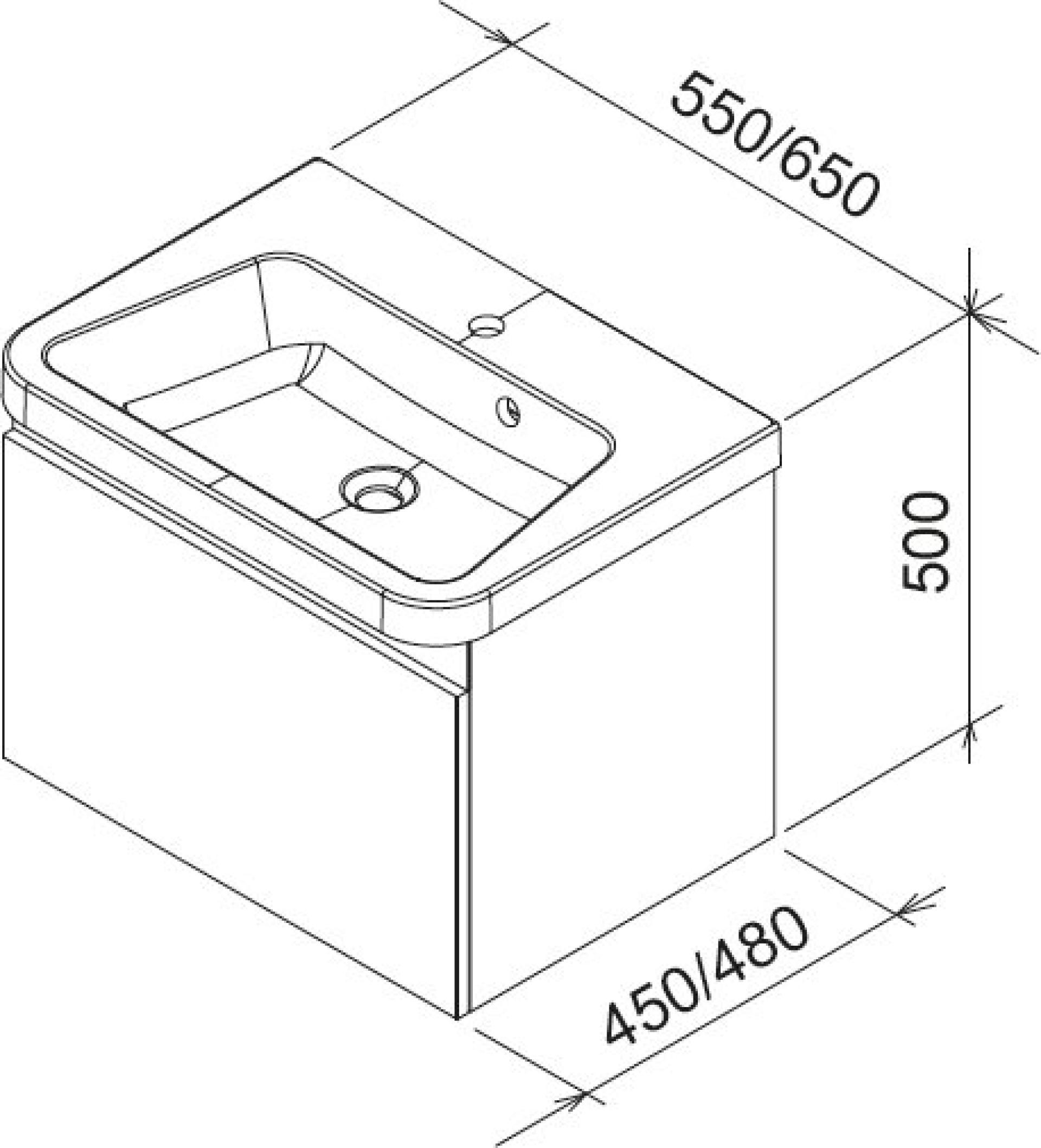 Тумба под умывальник Ravak 10° SD 65х48 тёмный орех X000000738